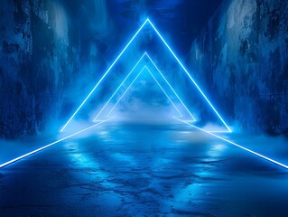 Poster - Glowing Electric Blue Neon Background for Tech Product Display