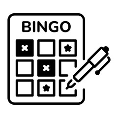 Poster - A linear icon of bingo card