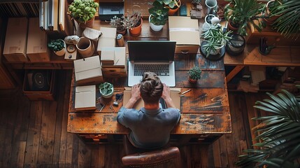 Poster - Efficient Home Office of an Online Business Owner Packing Orders