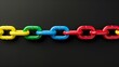© Wirestock - An AI illustartion of colorful plastic chain links in yellow, green, blue and red