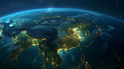 Canvas Print - Earth at Night from Space