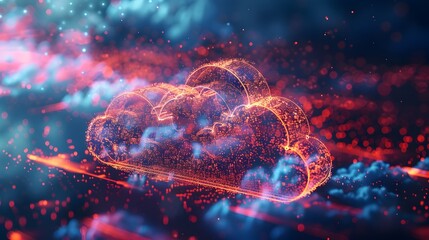 Poster - vibrant visualization of cloud redundancy and secure data storage solutions