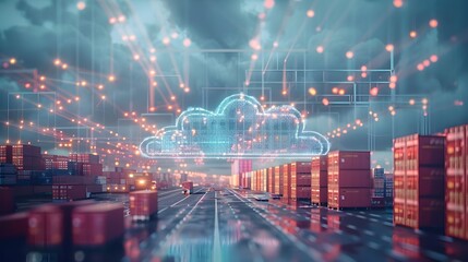 Poster - seamless cloud in logistics optimizing warehouse and distribution processes with smart connectivity 