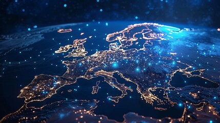 Sticker - Europe at Night from Space