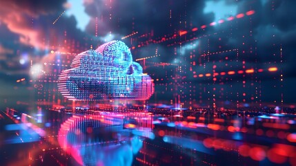 Aufkleber - serverless computing abstract representation of cloud managed backend services