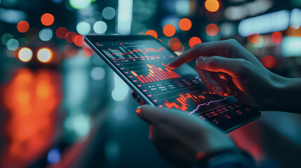 Poster - Group of successful stock exchange traders and investors using sophisticated computer software to monitor, research, and predict live market financial data behavior