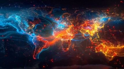 Wall Mural - Global Connections and Data Flow