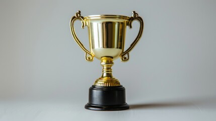 Golden trophy on a white backdrop