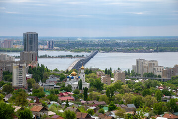 Poster - Bridge over the Volga River between the satellite cities of Saratov and Engels, Russia