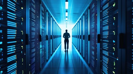 Poster - it professional managing a secure server room, secure networks, hacking prevention