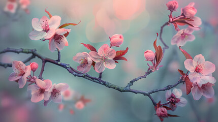 Spring Beauty in Bloom Delicate Flowering Branch