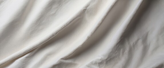 Poster - Close-up of white fabric texture with wrinkles soft and delicate