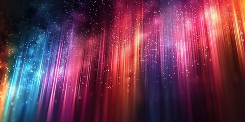 Poster - Abstract Colorful Light Streaks with Glittering Effect