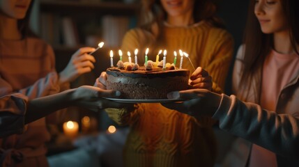 Canvas Print - The birthday cake celebration