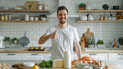 Poster - The smiling chef in kitchen