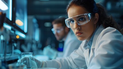 Poster - Engineers Conducting High Tech Electronics Control Tests in Industry Workspace