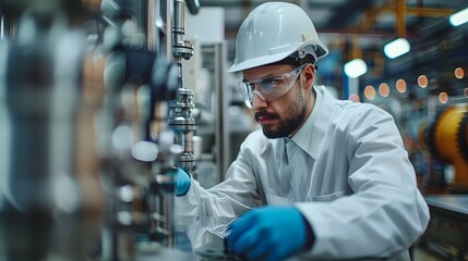 Poster - engineers developing innovative renewable energy solutions in a modern industrial laboratory