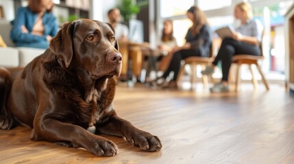 Wall Mural - The brown dog in office