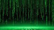 © Andrew505 - Digital background with falling green code, resembling the Matrix movie, symbolizing data, programming, and cyber technology in a classic visual style.