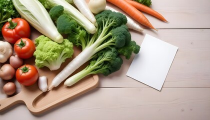 Wall Mural - fresh vegetables on a cutting board