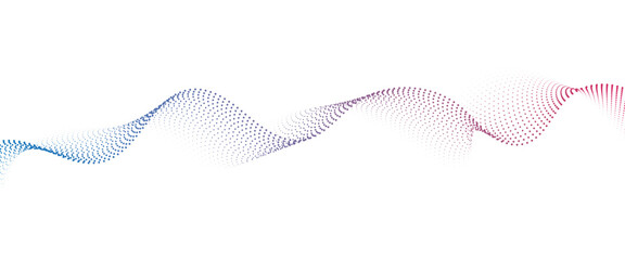 Flowing Dot Wave halftone gradient pattern on transparent background