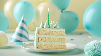 Wall Mural - The birthday cake slice