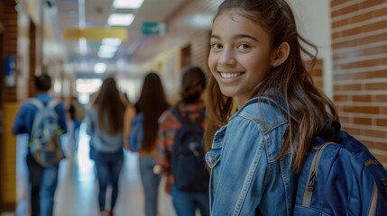 Wall Mural - The teenager in the hallway