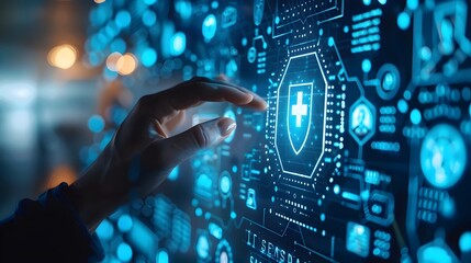 Poster - Futuristic Digital Insurance Policy Interface for Secure Financial Protection