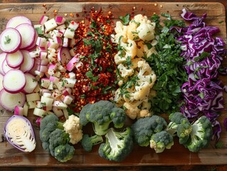 Canvas Print - Colorful Vegetable Chopping Board