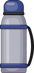 Sticker - Classic blue metal thermos flask keeping your drink warm, perfect for outdoor activities and adventures