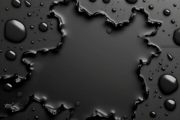 Canvas Print - Black Abstract Splash Texture on Dark Background