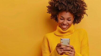 Poster - The woman using smartphone