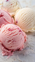 Canvas Print - Vibrant Scoops of Ice Cream - Detailed Food Illustration