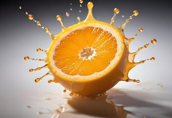 Canvas Print - macro shot splash orange fruit