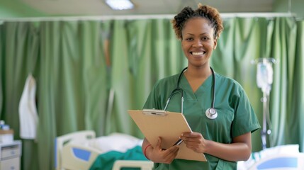 Wall Mural -  a nurse with a clipboard 