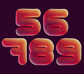 Poster - 3d render of sweet candies covered with sugar made in shape of letters