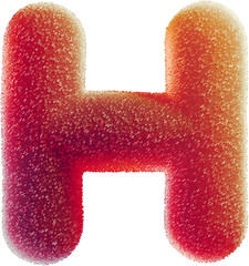 Poster - 3d render of sweet candy covered with sugar made in shape of letter