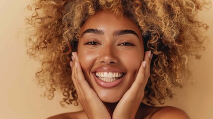 Wall Mural - The joyful smiling woman