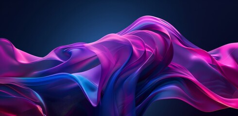 Poster - Background for header poster banner with abstract pink and blue fluid wave background