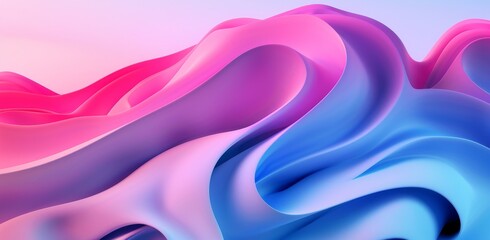 Poster - Flowing fluid wave modern backdrop with grain and noise texture for headers and banners