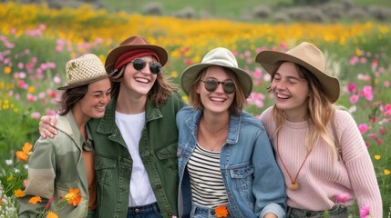 Canvas Print - The group of happy friends