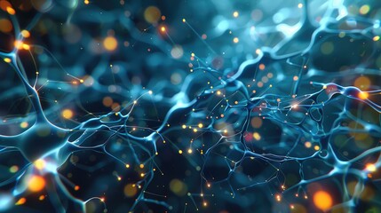 Leinwandbilder - An artificial neural network at work. interconnected artificial neurons with lines and labels indicating layers and connections. Include colors to represent the intensity of neural activity.