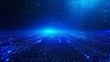 © Ponchita - Abstract Blue Background with Digital Network Lines, Sparkling Stars, and a Glow Effect