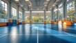 © visoot - A gymnasium with thick, safety mats installed on the floor and walls. The mats are robust and designed to protect users, with a high level of padding and secure installation. Generative AI.
