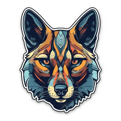 Cartoon style jackal sticker, badge design