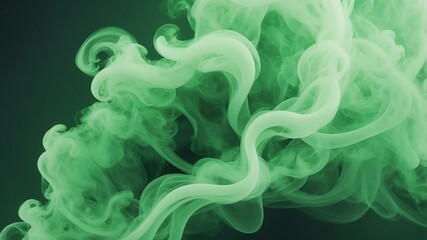 Wall Mural - green smoke swirls abstract background design