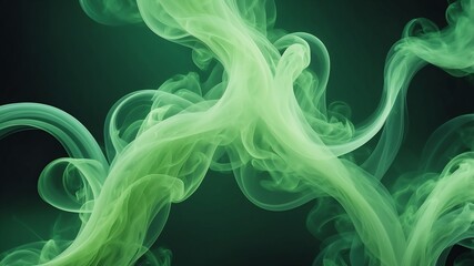 Wall Mural - green smoke swirls abstract background design