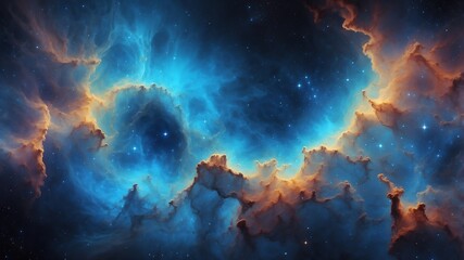 blue cosmic nebula abstract background design