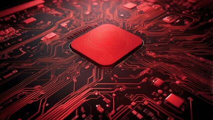 red tech circuit abstract background design