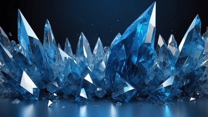 Wall Mural - blue crystal shards abstract background design